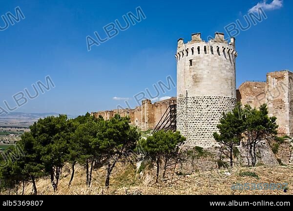 Castle built by Frederick II, 13th century, and enlarged by Charles I, Lucera, Puglia, Apulia, Italy, Europe.