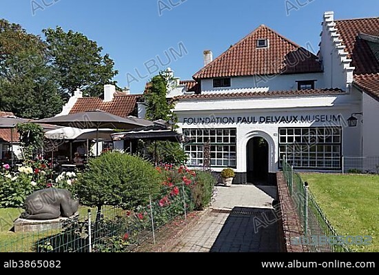Paul Delvaux Museum with outside garden and sculpture, Sint-Idesbald, Koksijde, West Flanders, Flanders, Belgium, Europe.