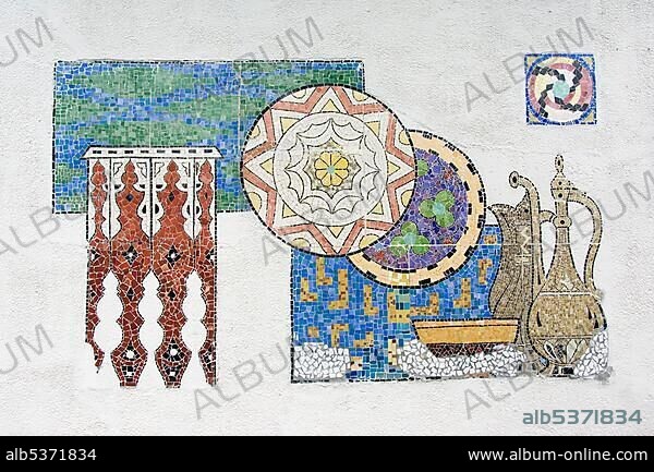 Tashkent, Museum of Applied Arts, mosaics, Uzbekistan, Asia.