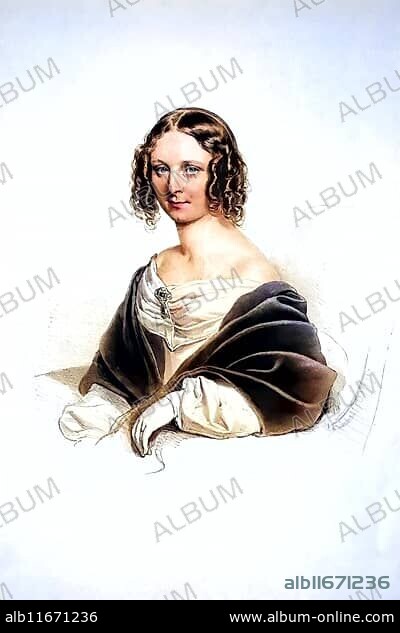Eleonore Geymüller, 1808-1866, 2nd wife of Johann Heinrich von Geymüller the Younger, Historical, digitally restored reproduction from a 19th century original, Record date not stated.