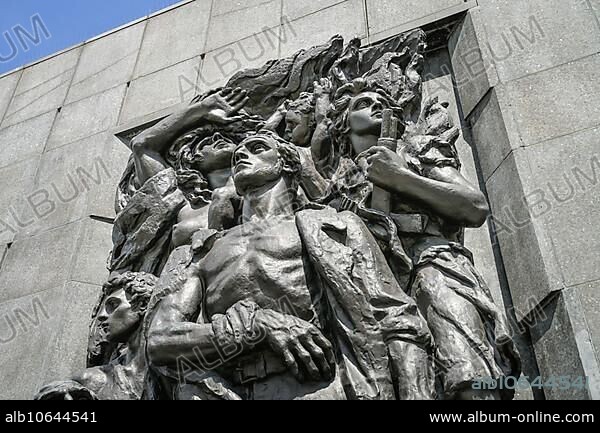 Monument to the Heroes of the Ghetto, Ludwika Zamenhofa, Warsaw, Mazovian Voivodeship, Poland, Europe.