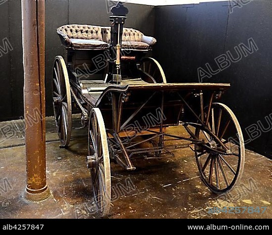 Cederholmaren, the oldest car in Sweden, built 1890 by the Cederholm brothers, Ystad, Scania, Sweden, Europe.