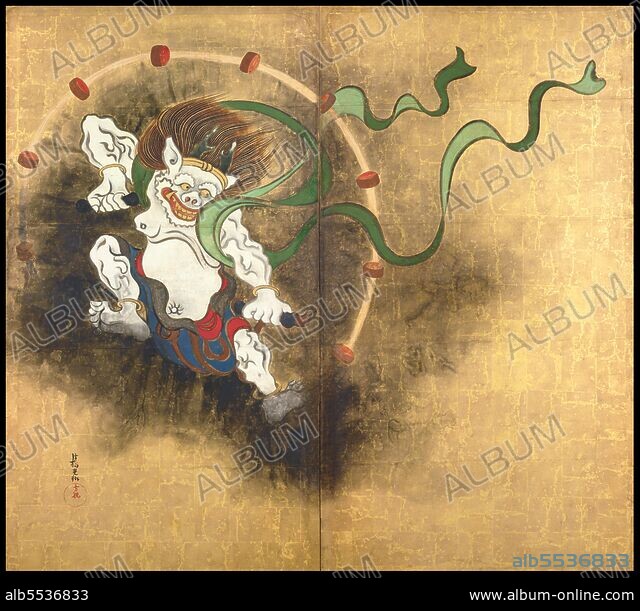 File:Wind God and Thunder God Screens by Tawaraya Sotatsu hi