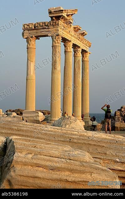 TUR Turkey Side Turkish riviera coast. Ruins of the Apollon Temple.