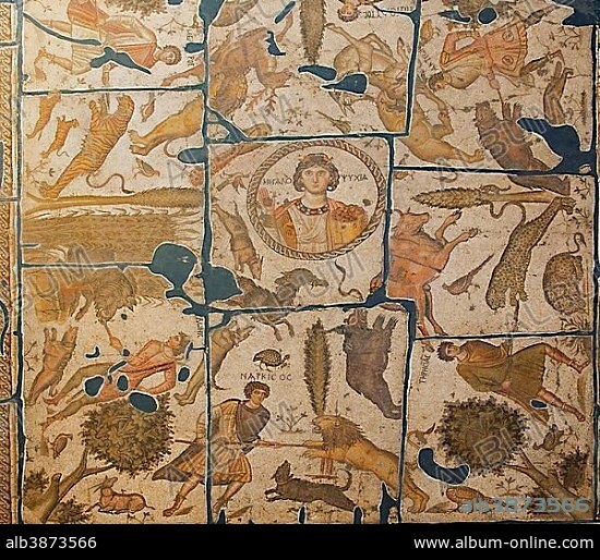 Yakto mosaic from Harbiye, 5th cent. A.C., Hatay Archaeology Museum, Antakya, Hatay Province, Turkey, Asia.