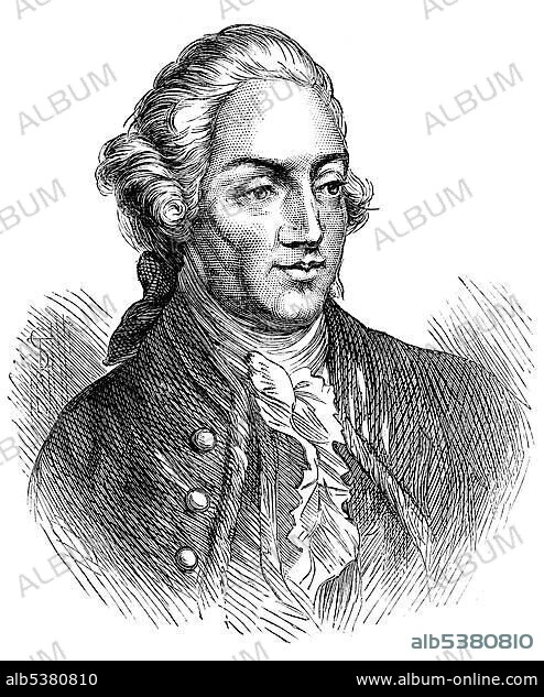 Historical drawing, US-American history, 18th century, portrait of John Hancock, 1736 - 1793, American merchant and one of the leaders of the uprising of the 13 colonies against the British motherland.