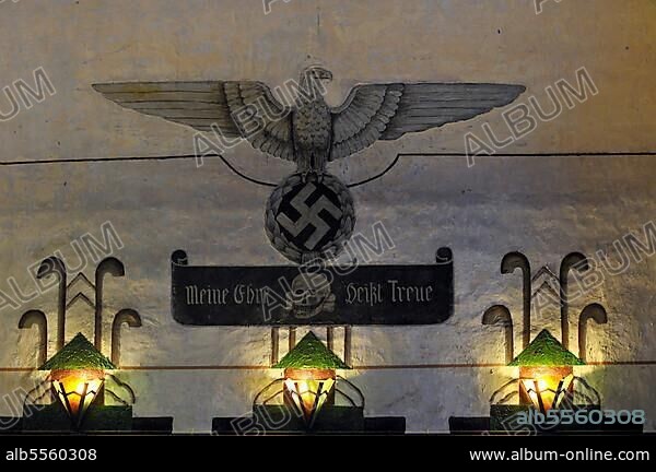 German eagle and swastika at Fort Breendonk, Belgium, Europe.