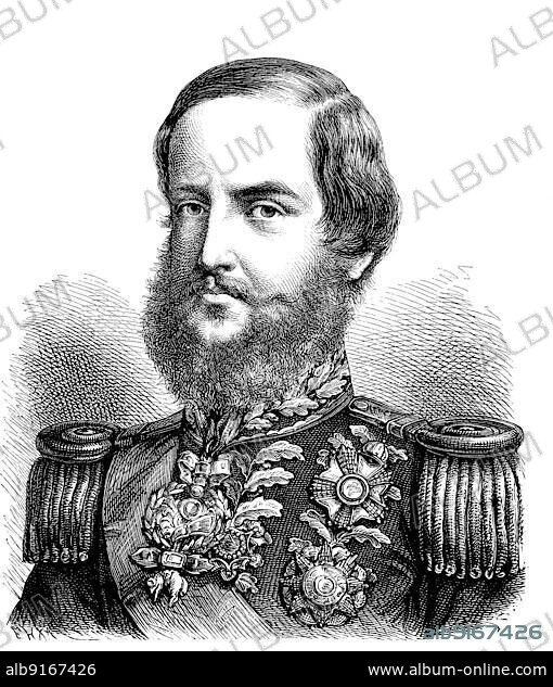 Dom Pedro II, Peter II, 1825 to 1891, the Magnanimous, the second and last ruler of the Empire of Brazil, Historic, digitally restored reproduction of a 19th century original, exact original date not known.