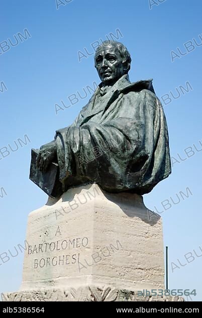 Memorial to Count Bartolomeo Borghesi, numismatist, San Marino, microstate, on the Adriatic coast, Italy, Europe.