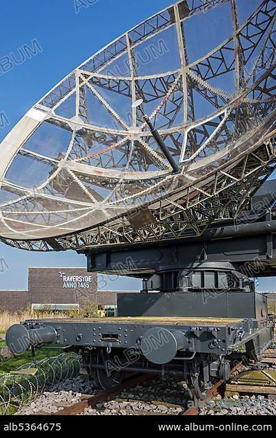 Parabolic antenna of the Würzburg Giant radar from the Second World War, Raversyde Atlantikwall, Open Air Museum Atlantikwall in Raversijde, West Flanders, Belgium, Europe.