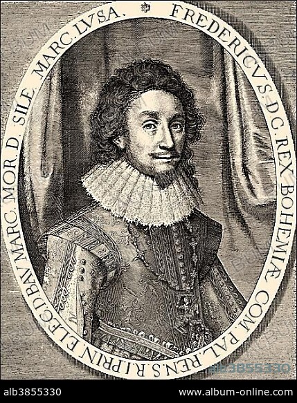 Frederick V, Elector Palatine, 1596-1632, Count Palatine and Elector of the Palatinate and Frederick I King of Bohemia, historical illustration.