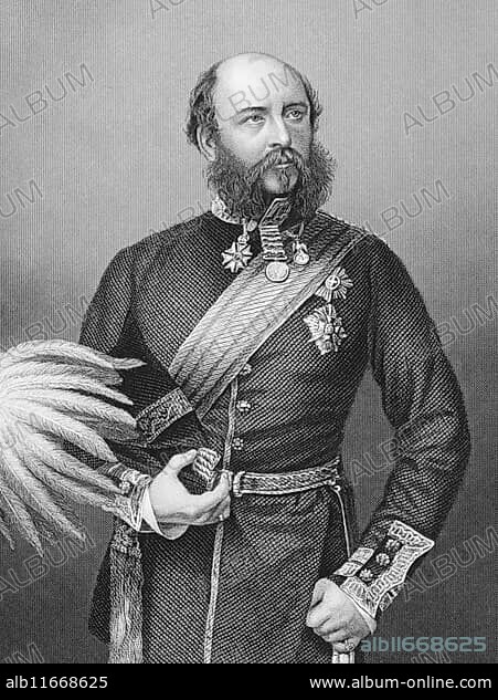 Prince George, Duke of Cambridge (1819-1904) on engraving from the 1800s. Member of the British Royal Family and army officer. Engraved from a photograph by J.De Beerski.