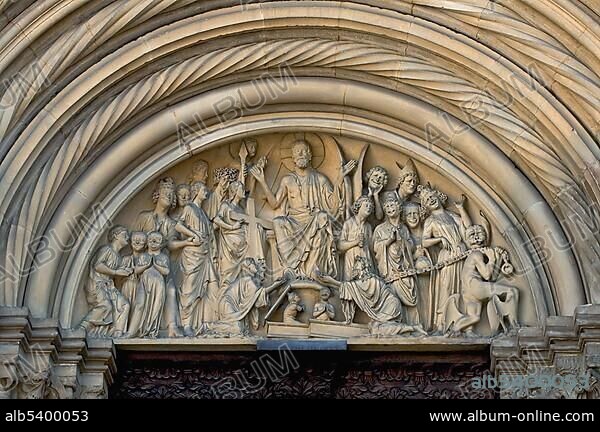 Side-portal of the Bamberg Cathedral, Bamberg, Franconia, Bavaria, Germany, Europe.