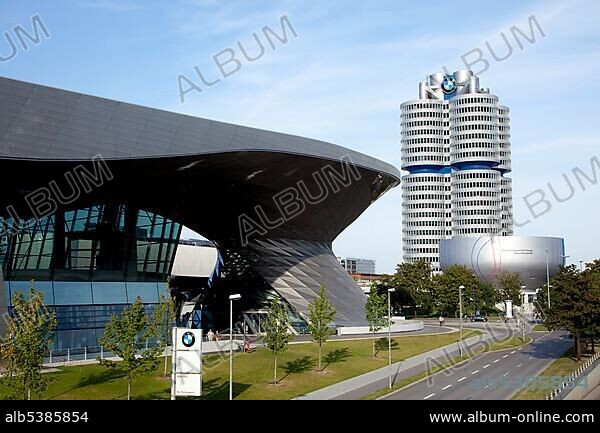 Headquarters of the BMW AG in Munich, Bavaria, Germany, Europe.