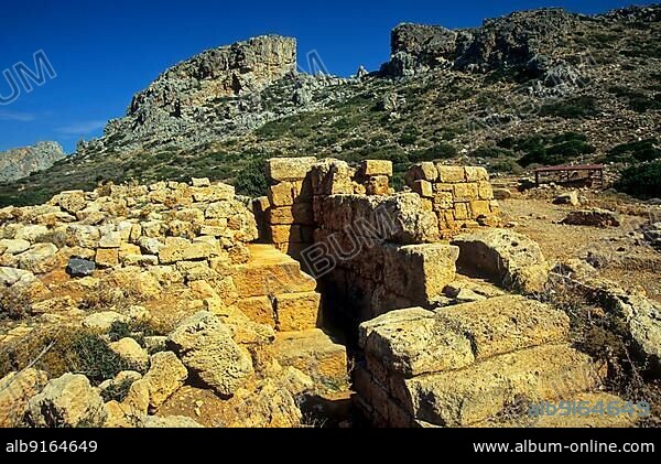 Excavation site site at Falassarna, Crete, Greece, Europe.