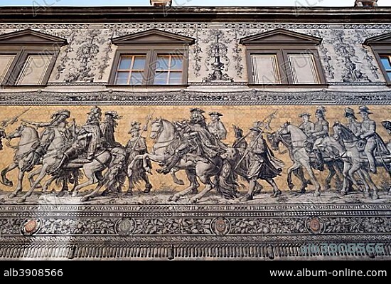 The Fürstenzug, Dresden, Saxony, Germany, Europe.