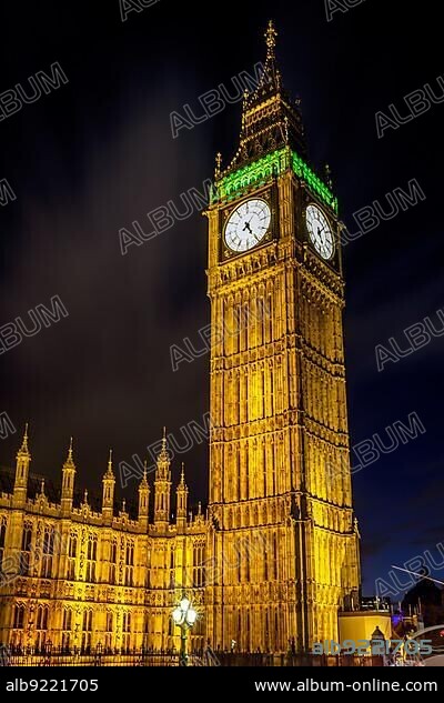 View of Big Ben at Nighttime.
