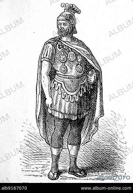 A Roman Troop Leader with Decorations, History of Ancient Rome, Roman Empire, Italy, digitally restored reproduction from a 19th century original, Europe.