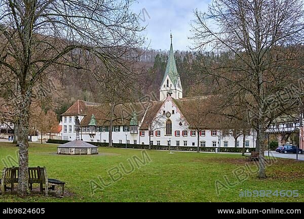 Former Benedictine monastery of Blaubeuren; founded around 1085; Protestant seminary since the Reformation until today; near the source of the river Blau known as Blautopf; in Blaubeuren near Ulm; Baden-Württemberg; Germany; Europe.