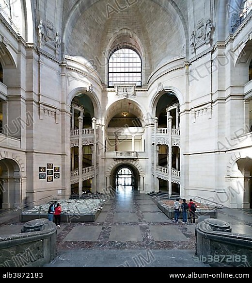 New town hall, interior view of the town hall, foyer, Hanover, Lower Saxony, Germany, Europe.