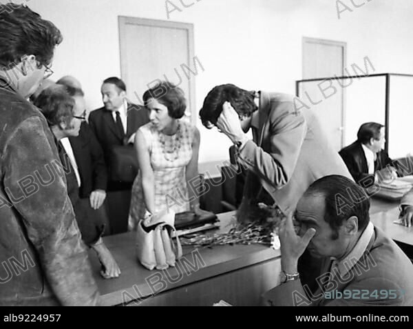 The trial of Beate Klarsfeld for the attempted kidnapping of SS Obersturmbannfuehrer Kurt LIschka, Germany, at the Cologne District Court on 9 July 1974 was accompanied by protests from German and French resistance fighters against the Nazi regime, Europe.