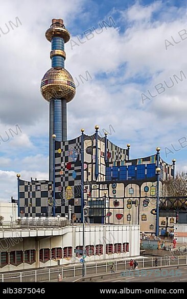 Waste incinerator Spittelau, architect Friedensreich Hundertwasser, Vienna, Austria, Europe.