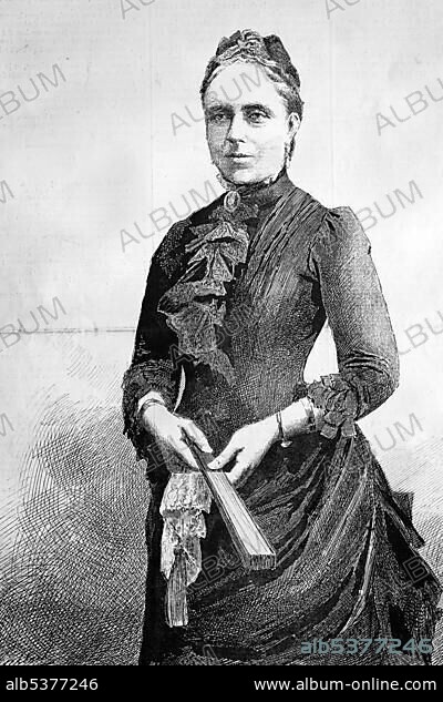 Victoria Adelaide Mary Louisa, Princess of Great Britain and Ireland VA, 1840 - 1901, a British princess from the House of Saxe-Coburg and Gotha, Queen of Prussia and German Empress, historic wood engraving, about 1888.