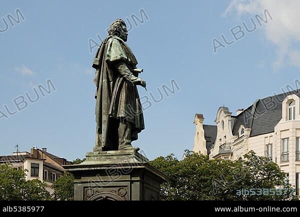 Statue of Beethoven at the Muensterplatz Square in Bonn, North Rhine-Westphalia, Germany, Europe.