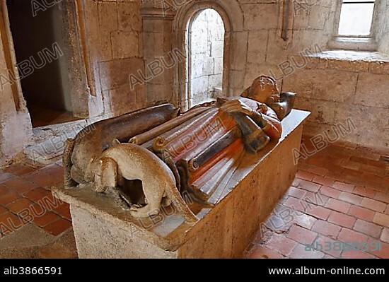 Grave of the son of Tassilo III, Gunter, in the abbey church, Kremsmuenster Abbey, Traunviertel region, Upper Austria, Austria, Europe.