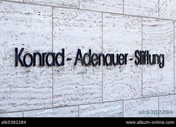 Logo of the Konrad-Adenauer-Foundation in Berlin, Germany, Europe.