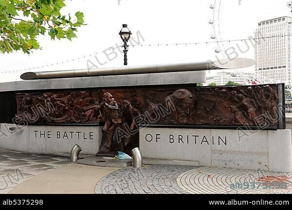 The Battle of Britain monument alongside the River Thames, London, England, United Kingdom, Europe.