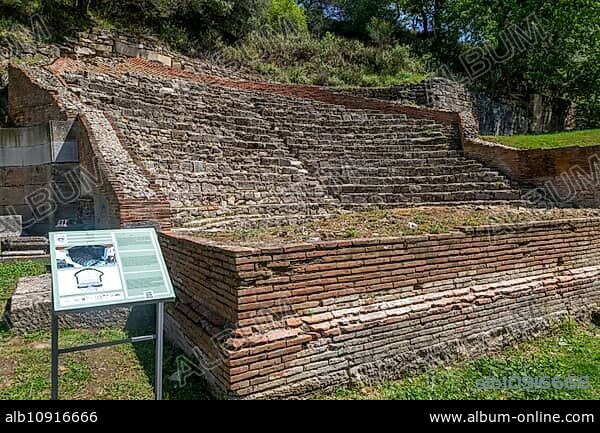 The Roman period Odeon building, Apollonia Archaeological Park, Pojan, Albania, Unesco World Heritage site, Europe.