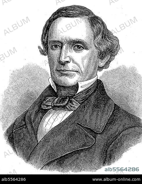 Jefferson Finis Davis, 3. Juni 1808, 6. Dezember 1889, ein US-amerikanischer Politiker, von 1861 bis 1865 der einzige Präsident der Konföderierten Staaten von Amerika und damit Führer der Südstaaten im Sezessionskrieg, Historisch, digitale Reproduktion einer Originalvorlage aus dem 19. Jahrhundert.