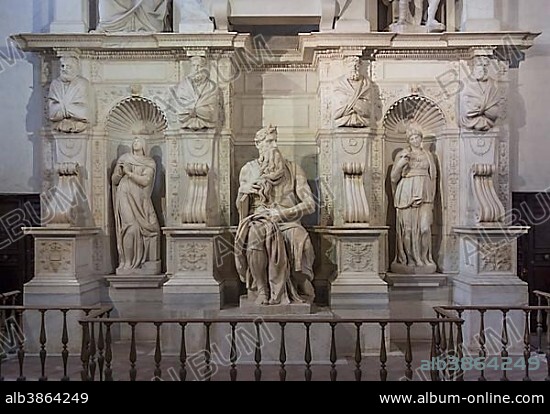 Tomb of Pope Julius II by Michelangelo, Basilica di San Pietro in Vincoli, Rome, Lazio, Italy, Europe.