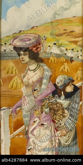 Gustav Adolf Mossa. French school. Judith. 1904. Watercolour (36 x 19 cm). Private collection. Gustav-Adolf Mossa (1883-1971).. These photographic works are protected by legislation concerning literary and artistic property in all countries. Royalties are handled by ADAGP. To publish or diffuse these photographs, you must imperatively obtain the authorization of ADAGP or its correspondents abroad and to pay corresponding royalties. If you download this image in high definition, your postal address, telephone number and e-mail address will automatically be forwarded to ADAGP.. ADAGP - 11,rue Berryer - Paris. Tel. : (33) 1 43 59 09 79. Fax : (33) 1 45 63 44 89. E-mail : adagp@adagp.fr. Web : http://www.adagp.fr.
