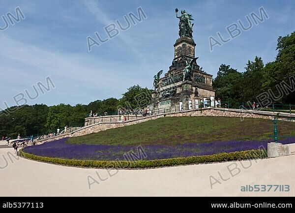 Niederwalddenkmal monument, UNESCO World Heritage Site, Ruedesheim, Upper Middle Rhine Valley valley, Hesse, Germany, Europe.
