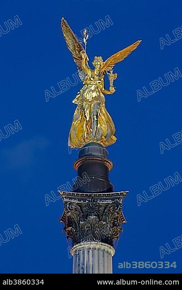 Angel of Peace, dusk, blue hour, Munich, Upper Bavaria, Bavaria, Germany, Europe.