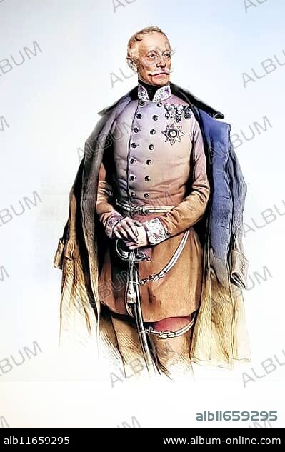 Karl Ritter von Schönhals, 15 November 1788r, 16 February 1857, was an imperial and royal military officer and military writer, Historical, digitally restored reproduction from a 19th century original, Record date not stated.