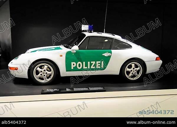 Porsche Carrera Coupe Polizei, police car, Porsche Museum, Stuttgart, Baden-Wuerttemberg, Germany, Europe.
