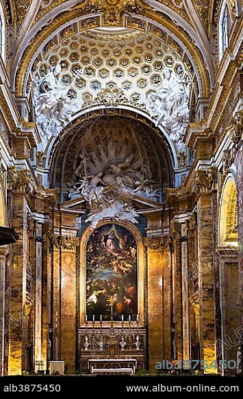 Dome and choir, Church of San Luigi dei Francesi or Church of Saint Louis of the French, Rome, Lazio, Italy, Europe.