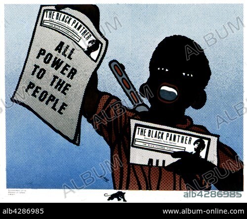 Propaganda poster of the 'Black Panther' movement. 20th century ca. 1970. United States. National archives. Washington.