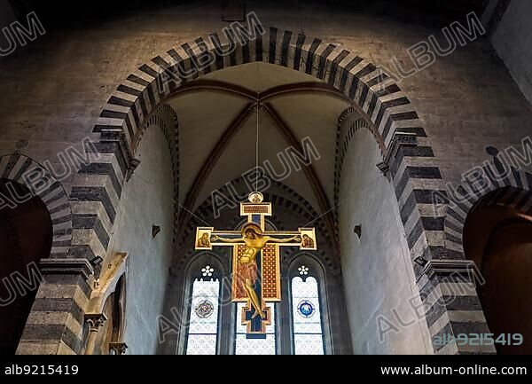 Arezzo Tuscany Italy. Basilica of San Domenico. Painted crucifix by Cimabue (1265).