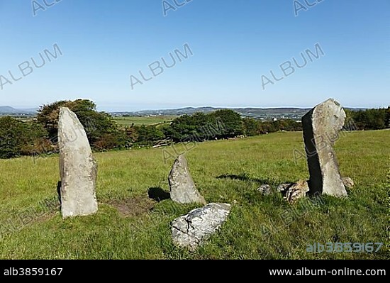 Remains of Bocan Stone Circle near Culdaff, Inishowen Peninsula, County Donegal, Ireland, British Isles, Europe.