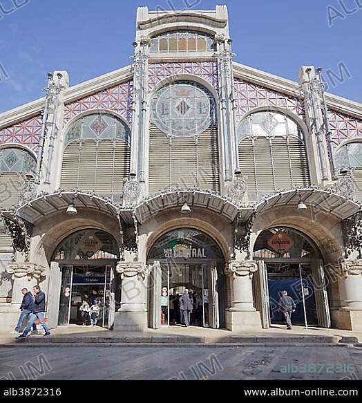 Central market hall, Mercado Central, Valencia, Spain, Europe.