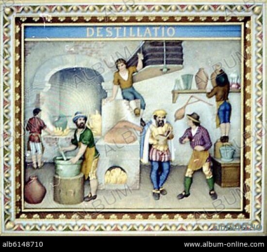 AZULEJO DE OFICIOS - DESTILACION.