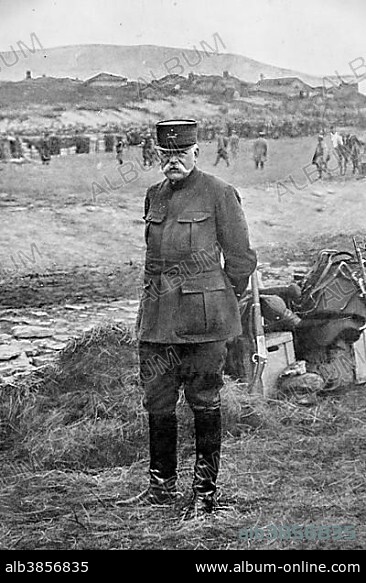 French general Sarrail at Krivolak, 1915, Macedonia, Europe.