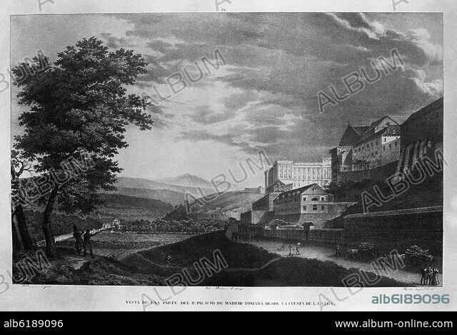 FERNANDO BRAMBILA. VISTA DE UNA PARTE DEL PALACIO REAL DE MADRID TOMADA