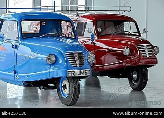 Oldtimer Borgward Goliath Goli, small transporter, year 1959, Messe Karlsruhe, Baden-Württemberg, Germany, Europe.