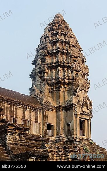 Corner Prasat of the second boundary wall, Angkor Wat temple, Siem Reap Province, Cambodia, Asia.