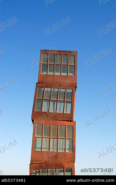 Monument "Homenatge a la Barceloneta", sculpture by Rebecca Horn on Platja de Sant Sebastia Beach in Barcelona, Catalonia, Spain, Europa, Europe.